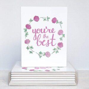 You're The Best Floral Greeting Cards - Set Of 10