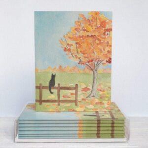 Halloween Black Cat Card - Set Of 10