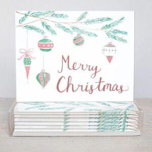 Merry Christmas Ornaments Card - Set Of 10