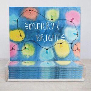Merry and Bright Christmas Card - Set Of 10