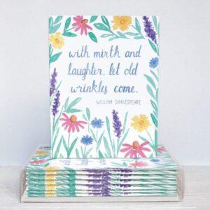 Mirth And Laughter Floral Birthday Card - Set Of 10