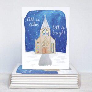 Silent Night Christmas Card - Set Of 10