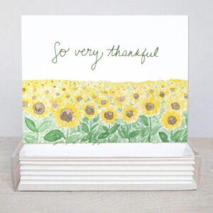 So Very Thankful Sunflower Card Set Of 10