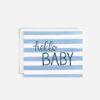 Hello Baby Blue Striped Card