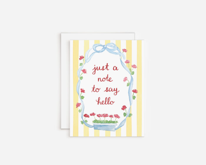 Just A Note To Say Hello Card - White Clover Paper Co.