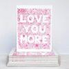 Love You More Pink Floral Cards - Set Of 10