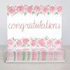 Pink Floral Congratulations Cards - Set Of 10