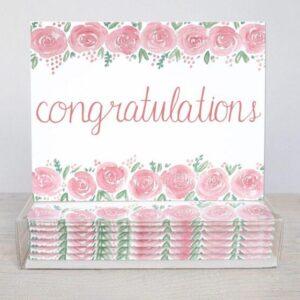 Pink Floral Congratulations Cards - Set Of 10