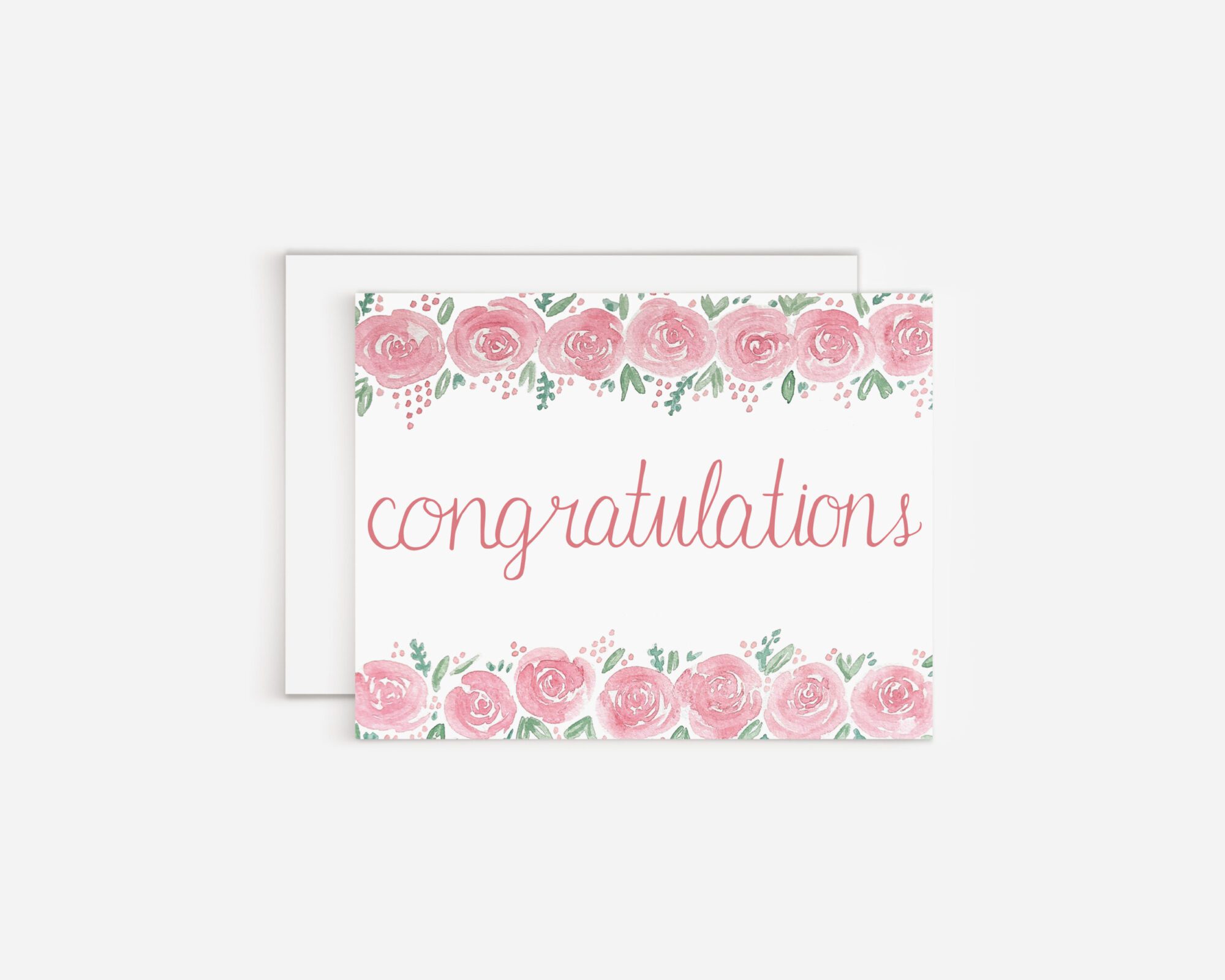 Pink Floral Congratulations Card - White Clover Paper Co.