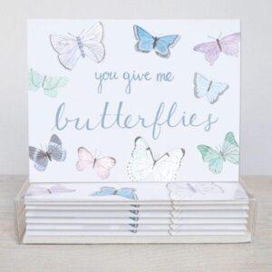 You Give Me Butterflies Romantic Greeting Cards - Set Of 10