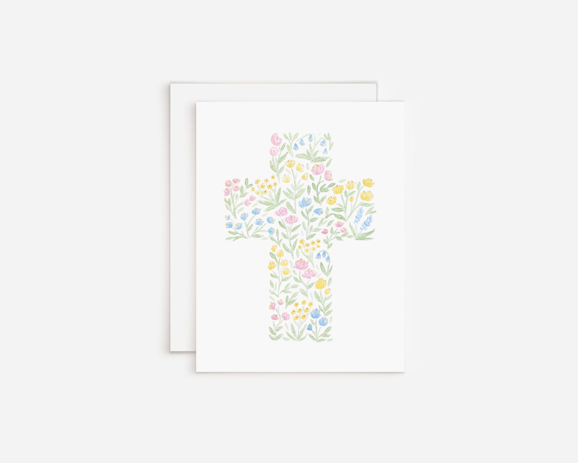 Floral Cross Christian Greeting Card White Clover Paper Co.