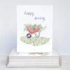 Happy Spring Floral Greeting Cards - Set Of 10