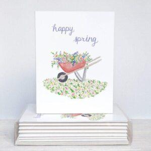 Happy Spring Floral Greeting Cards - Set Of 10