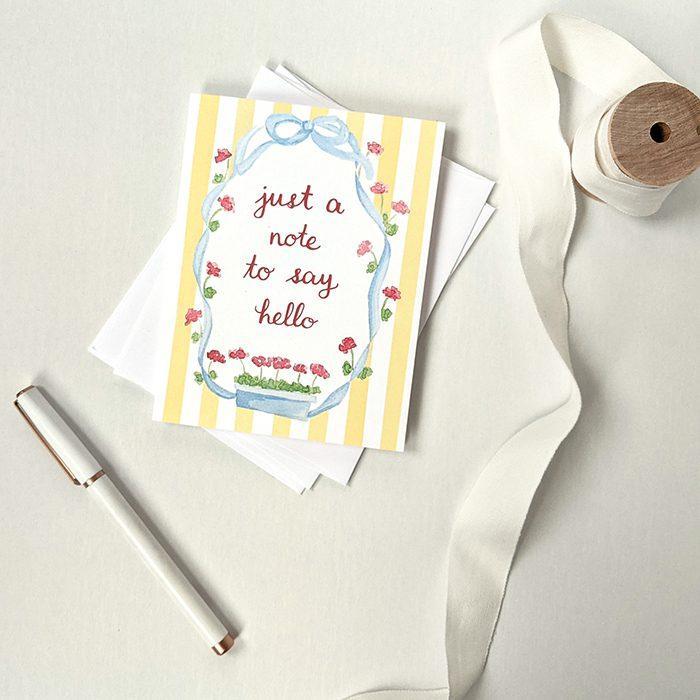 Note to say hello card