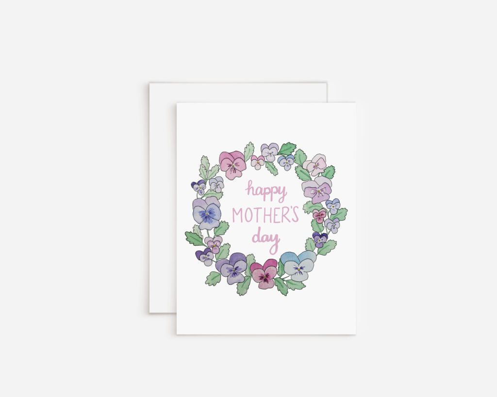 Happy Mothers Day Pansy Card White Clover Paper Co