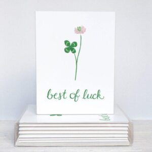 Best Of Luck Four Leaf Clover Cards - Set Of 10