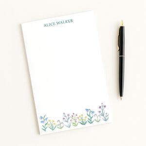 Blue And Purple Wildflower Notepad