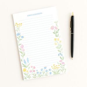 Pastel Watercolor Flowers Notepad