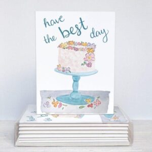 Have The Best Day Floral Cake Birthday Cards - Set Of 10