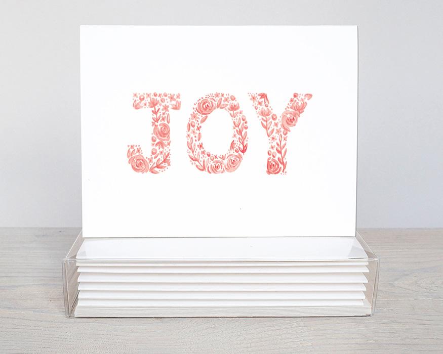 Joy Floral Watercolor Cards - Set Of 10