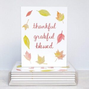 Thankful, Grateful, Blessed Thanksgiving Cards - Set Of 10