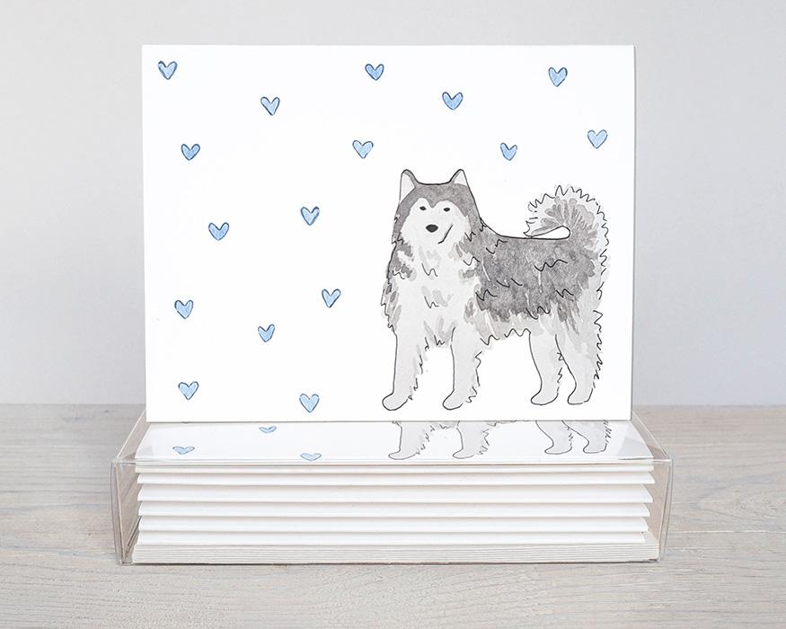 Siberian Husky Greeting Cards - Set Of 10
