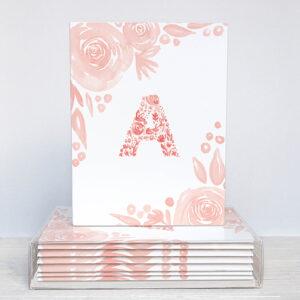 Floral Initial Greeting Cards Box Of 10