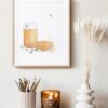 Honey Jar And Honey Bees 8x10 Art Print - Image 2