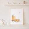 Honey Jar And Honey Bees 8x10 Art Print - Image 3
