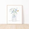 Wildflowers In A Milk Bottle 8x10 Watercolor Art Print