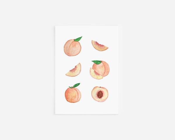Watercolor Peaches Kitchen Fruits Art Print - Image 6