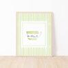 Striped Teacup Art Print In Lime Green