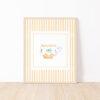 Striped Teacup Art Print In Peach