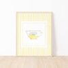 Striped Teacup Art Print In Yellow