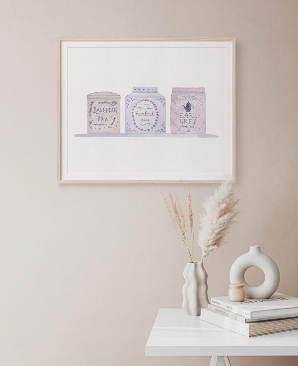 Tea Tins Art Print In Purple - Image 2