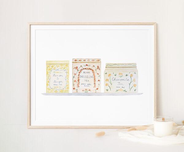 Tea Tins Art Print In Yellow - Image 3
