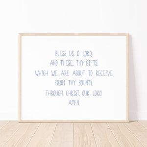 Catholic Dinner Prayer Watercolor Art Print