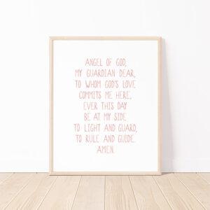 Guardian Angel Prayer Watercolor Art Print