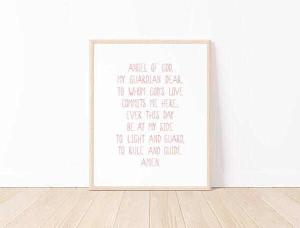 Guardian Angel Prayer Watercolor Art Print
