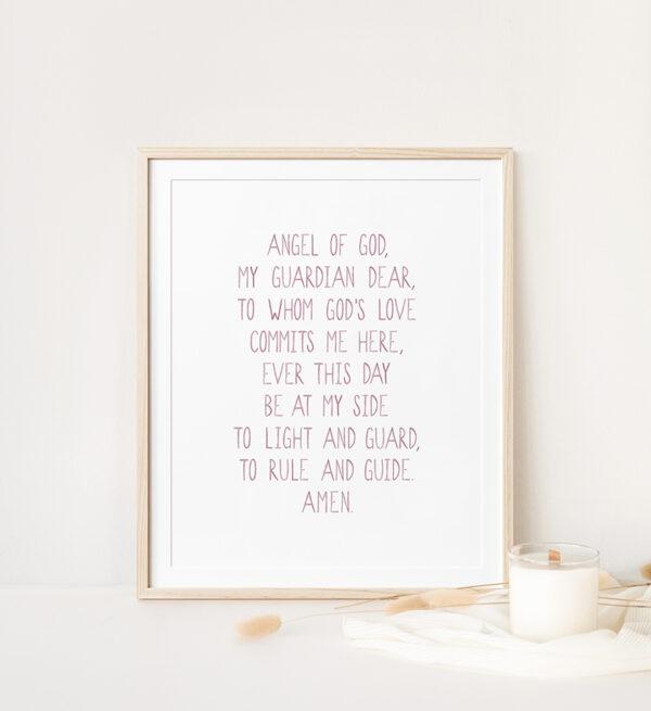 Guardian Angel Prayer Watercolor Art Print - Image 5