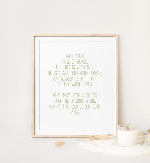 Hail Mary Prayer Watercolor Art Print - Image 2