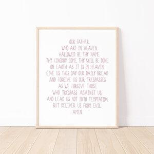 Our Father Prayer Watercolor Art Print
