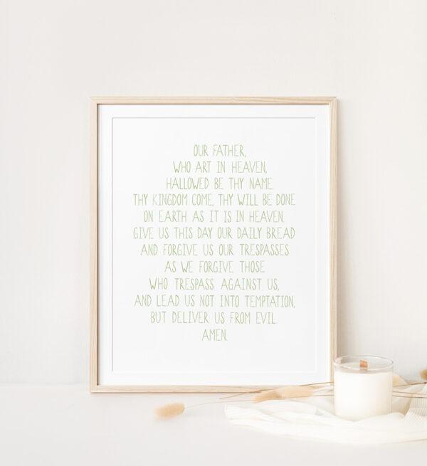 Our Father Prayer Watercolor Art Print - Image 3