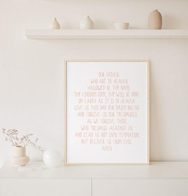 Our Father Prayer Watercolor Art Print - Image 4
