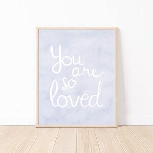 You Are So Loved Watercolor Nursery Art Print