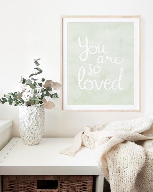 You Are So Loved Watercolor Nursery Art Print - Image 3