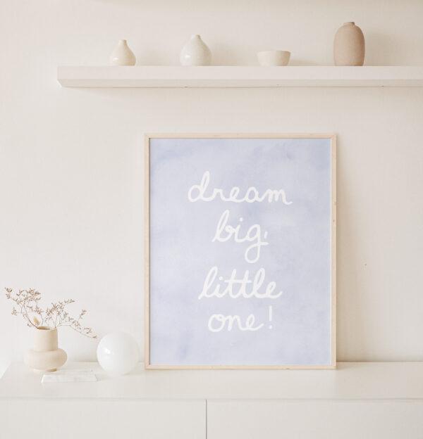 Dream Big Little One Watercolor Nursery Art Print - Image 4