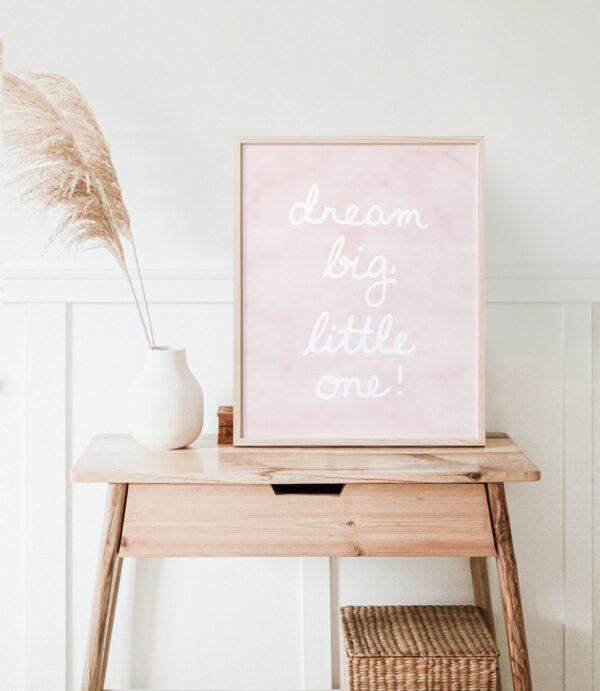 Dream Big Little One Watercolor Nursery Art Print - Image 5