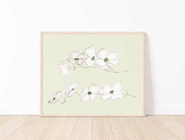 Dogwood Flowers 8x10 Watercolor Art Print - Image 6