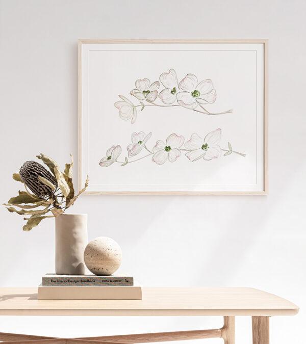 Dogwood Flowers 8x10 Watercolor Art Print - Image 2